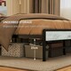 image 8 of HOMCOM LED Double Bed Frame with Charging Station, 135 x 190cm, Cement Grey