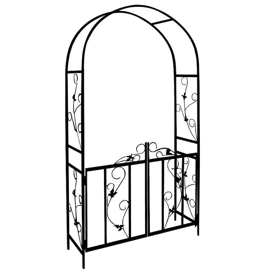 image 1 of Marco Paul 2.1m Steel Frame Garden Arch With Gate