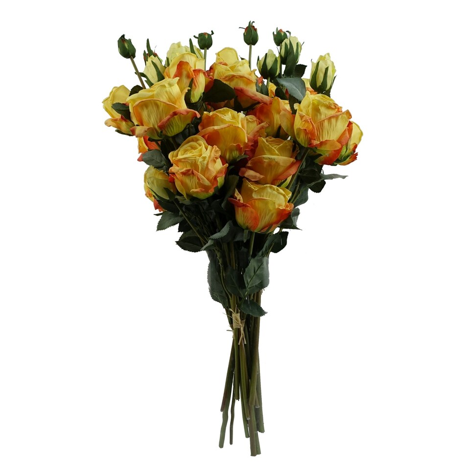 image 1 of 6 x 60cm Yellow Rose Artificial Flower Sprays - 24 Flowers 18 Buds