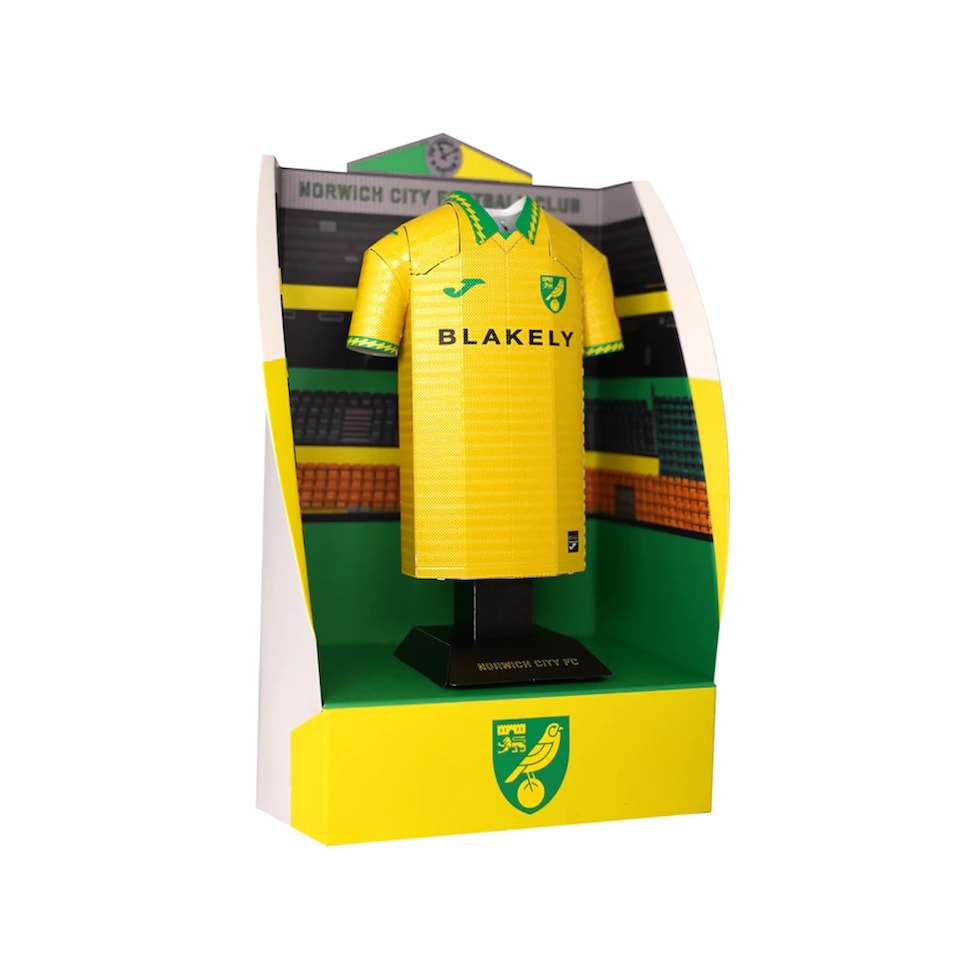 image 1 of RadStuff Metal Alloy Football Shirt - Norwich City Home Kit 2025-26
