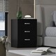 image 1 of FWStyle Tunis 3 Drawer Bedside Chest Matt Black