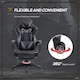 image 6 of Vinsetto Computer Gaming Chair, Racing Desk Chair with Lumbar Support and Footrest, PU Leather Gamer Chair with Headrest and Swivel Wheels for Home, Grey
