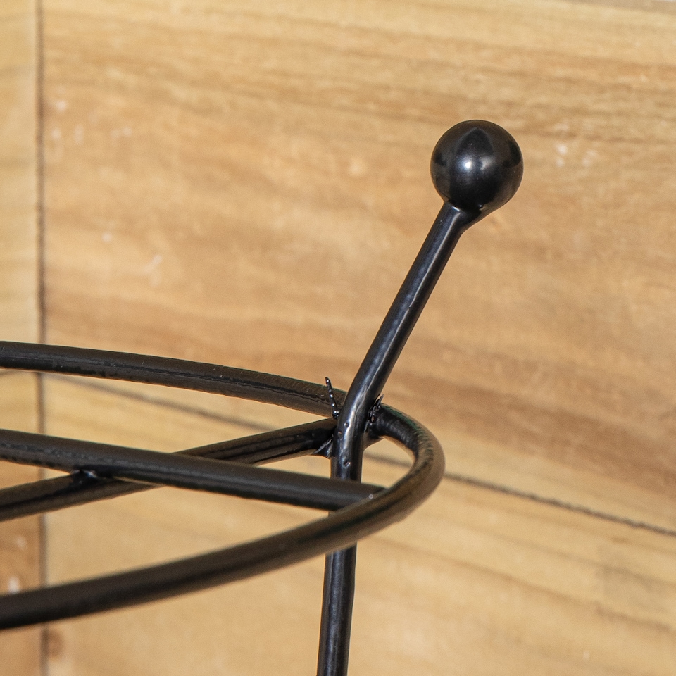 image 1 of Tom Chambers Heavy Duty Black Metal Steel Garden Plant Support Grow Through - 60cm x 35cm