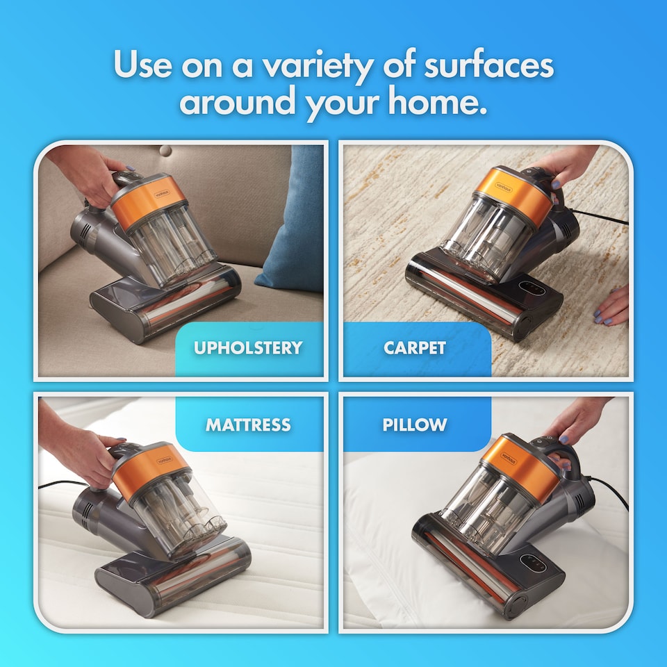 image 1 of VonHaus UV Mattress Vacuum Cleaner 4 in 1 | Grey | Grey & Orange | 1