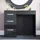 image 2 of Vida Designs Hulio 3 Drawer Dressing Table High Gloss Vanity Makeup Desk, Black