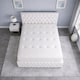 image 2 of 6FT Superking White Plush Velvet Divan Bed With Headboard & Footboard and Memory Sprung Mattress  2 Drawers Right Side Laying in Bed