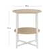 image 2 of Living and Home Small Round Coffee Table with 2 Tier - Natural and White