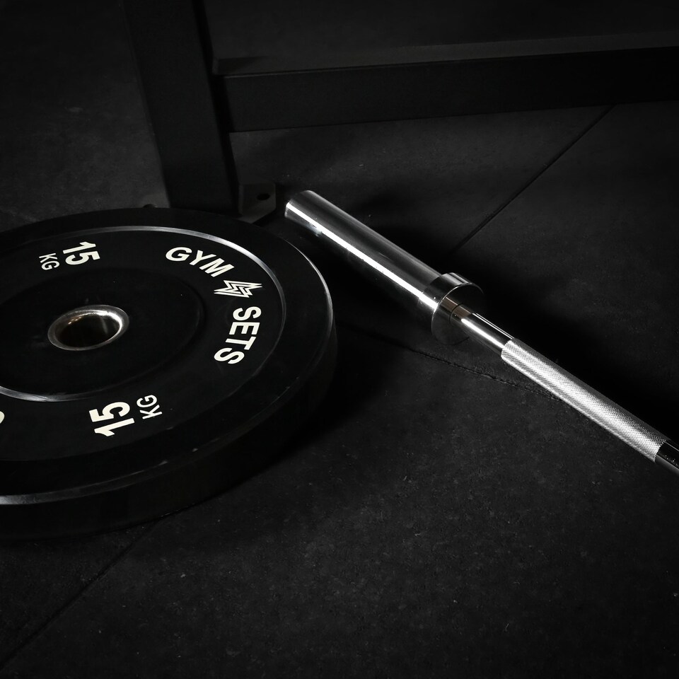 image 1 of GYM SETS GymSets Olympic 2" Barbell | - 6ft Barbell + Clips / Black