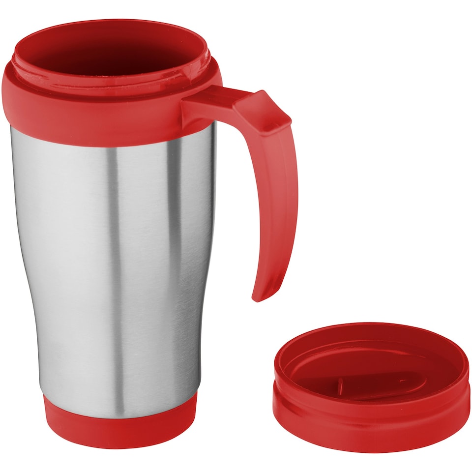 image 1 of Bullet Sanibel Insulated Mug (Pack of 2) - Silver/Red - 12 x 18 x 8 cm
