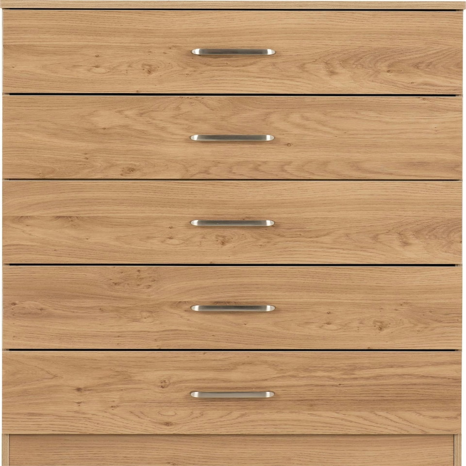 image 1 of Dakota 5 Drawer Chest Brown | Oak Effect