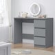 image 3 of FWStyle Stora 3 Drawer Dressing Table - Matt Dark Grey Grey
