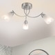 image 1 of COSYLYTE Hallie Bathroom Light 3 Classic Glass Ceiling Light - Brushed Nickel | Silver | Brushed Nickel | 1