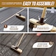 image 6 of Heavy Duty 12" Sweeping Brush Outdoor Garden Broom with Stiff Natural Bassine Bristles, Reinforced Bracket & 120cm Wooden Handle