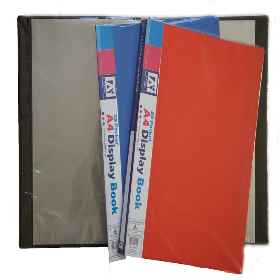 image 1 of A4 Display Book 20 Pocket for Home and Office Use - Assorted Colors - Single Supplied