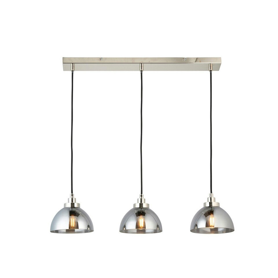 image 1 of Caspa Bar Pendant Ceiling Lamp, Bright Nickel Plate, Mirrored Glass