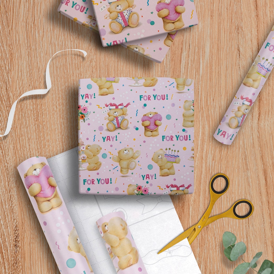 image 1 of Hallmark 6M Wrapping Paper - 3 X 2M Rolls - Forever Friends Design