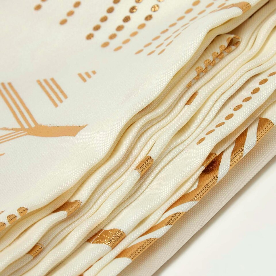 image 1 of Homescapes Gold Tree Christmas Table Cloth - 132 x 178 cm Gold