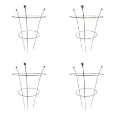 Pack of 4 Tom Chambers Herbaceous Bare Rusted Steel Garden Plant Support Medium 54cm x 40cm