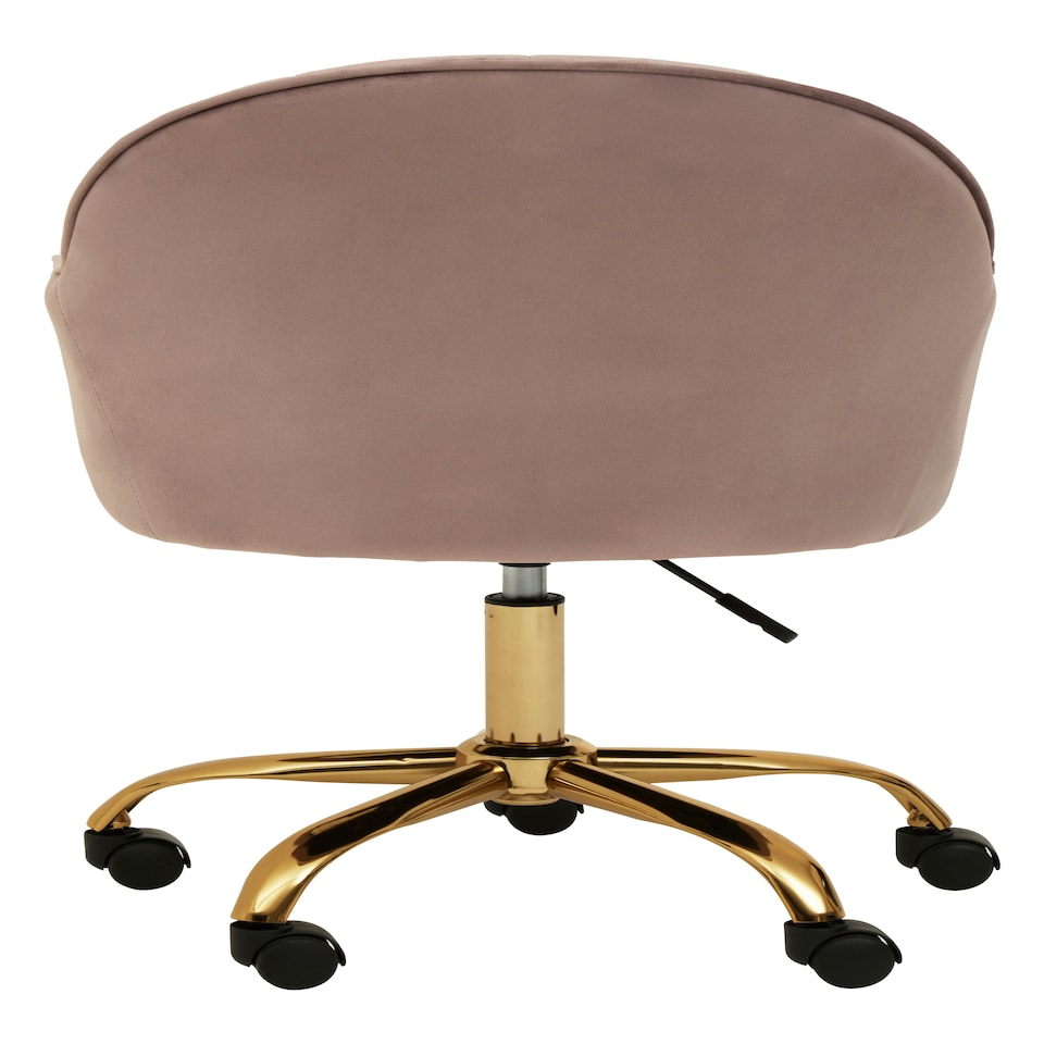 image 1 of Interiors by Premier Brent Pink Velvet And Gold Home Office Chair