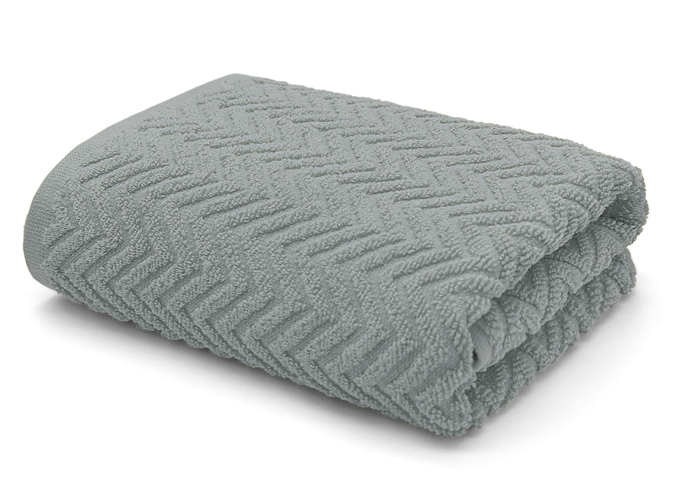 100% Cotton Chevron Towels - Silver | Grey | Silver | Hand towel