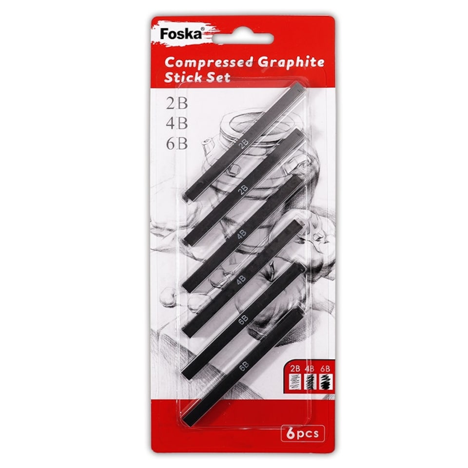 image 1 of Pack of 6 Compressed Graphite Stick Set