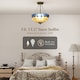 image 4 of HOMCOM 40 cm Tiffany Style Ceiling Light, Vintage Stained Glass Chandelier with 3 E27 Sockets, Semi Flush Mount Pendant Light for Living Room, Bedroom, Hallway, Bulbs Not Included, Blue and White | Blue