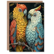 Macaw Birds Stylised Arty Occasion Parrot Birthday Card