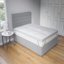 Dual Layer 3cm Mattress Topper Air Flow Hypo Allergenic Soft Touch Bedding White | Small Double