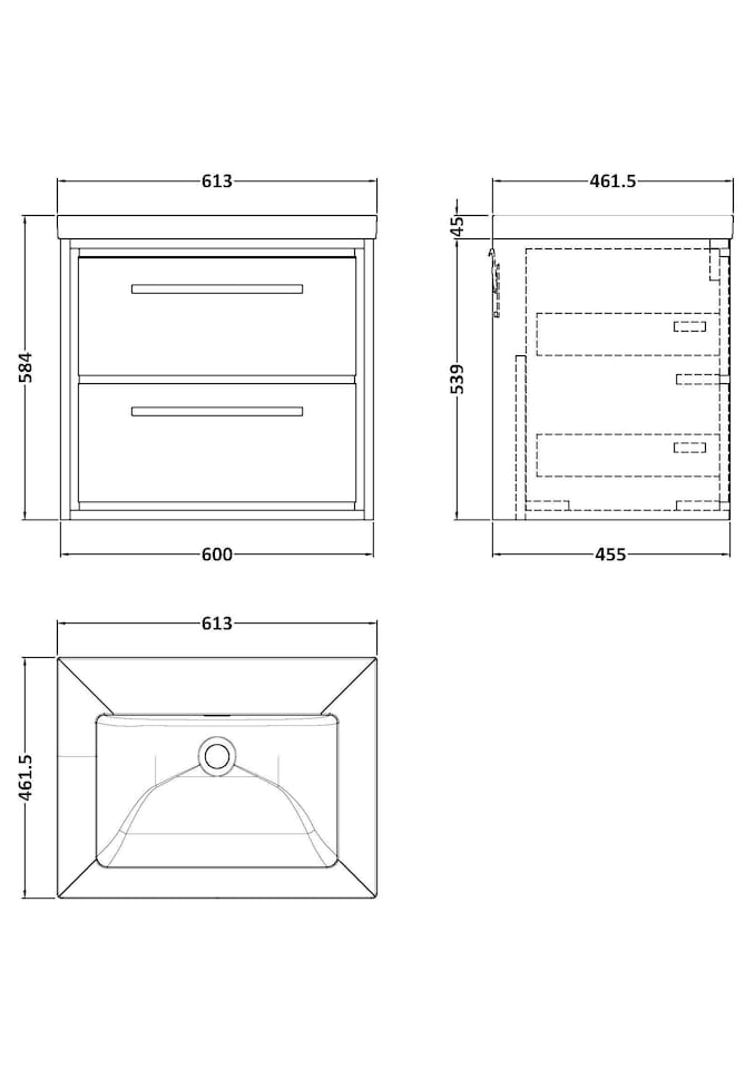 image 1 of Balterley Modern Bathroom 2 Soft Close Drawer Wall Hung Vanity Unit Fireclay Basin | Green | Reed Green | 1