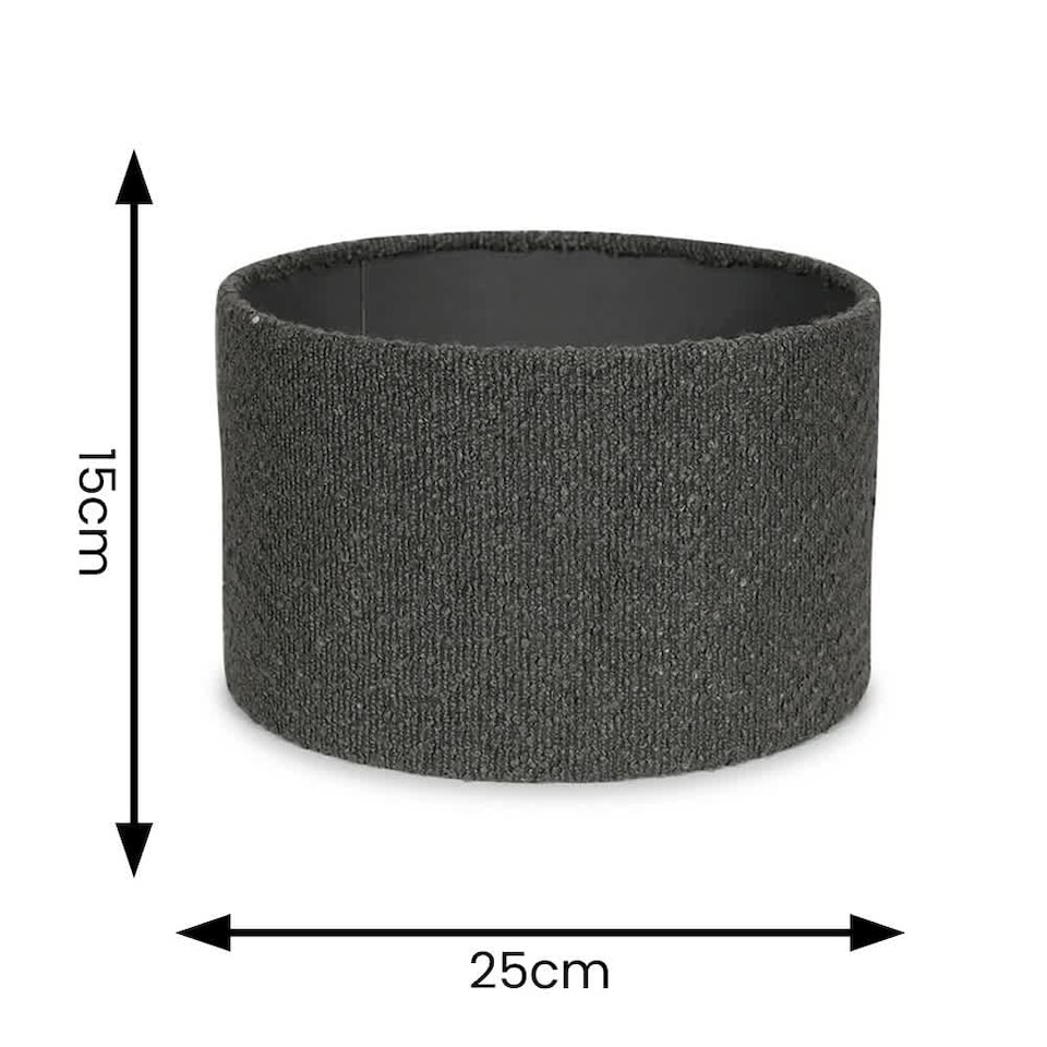 image 1 of ValueLights Reni Small Charcoal Boucle Pendant Shade | Grey