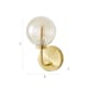 image 8 of ValueLights Chessy Ribbed Glass Shade Gold Stem Wall Light | Gold