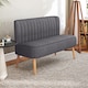 image 8 of HOMCOM Modern Linen Double Seat Sofa with Wood Frame Foam Padding Breathable Comfortable Compact Couch Home Office Dark Grey