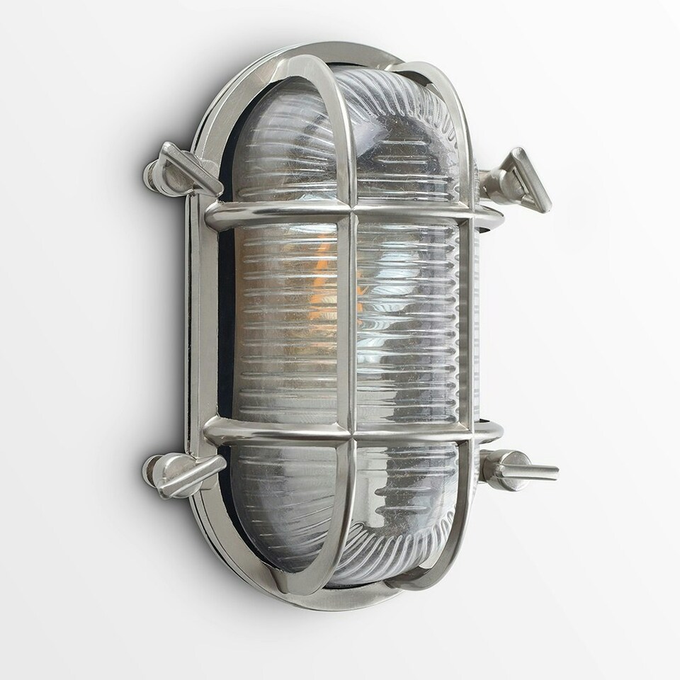 image 1 of ValueLights Silver Outdoor Wall Bulkhead Light with 4W Warm White Bulb