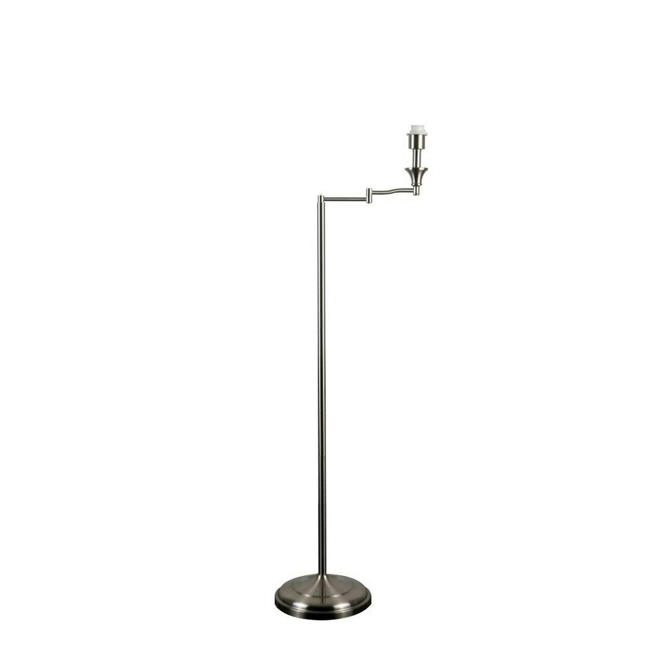 image 1 of ValueLights Modern Adjustable Swing Arm Floor Lamp Base In Brushed Chrome Finish Chrome