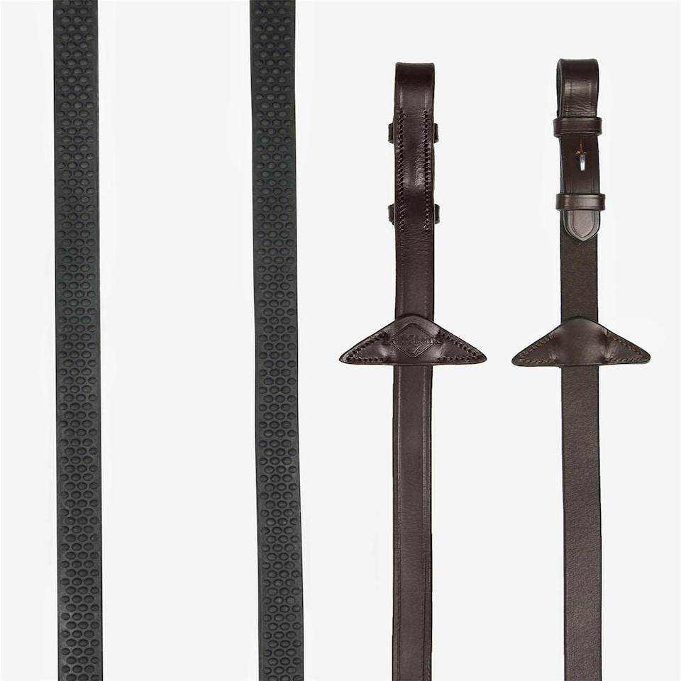 image 1 of LeMieux Soft Rubber Reins Brown | Full