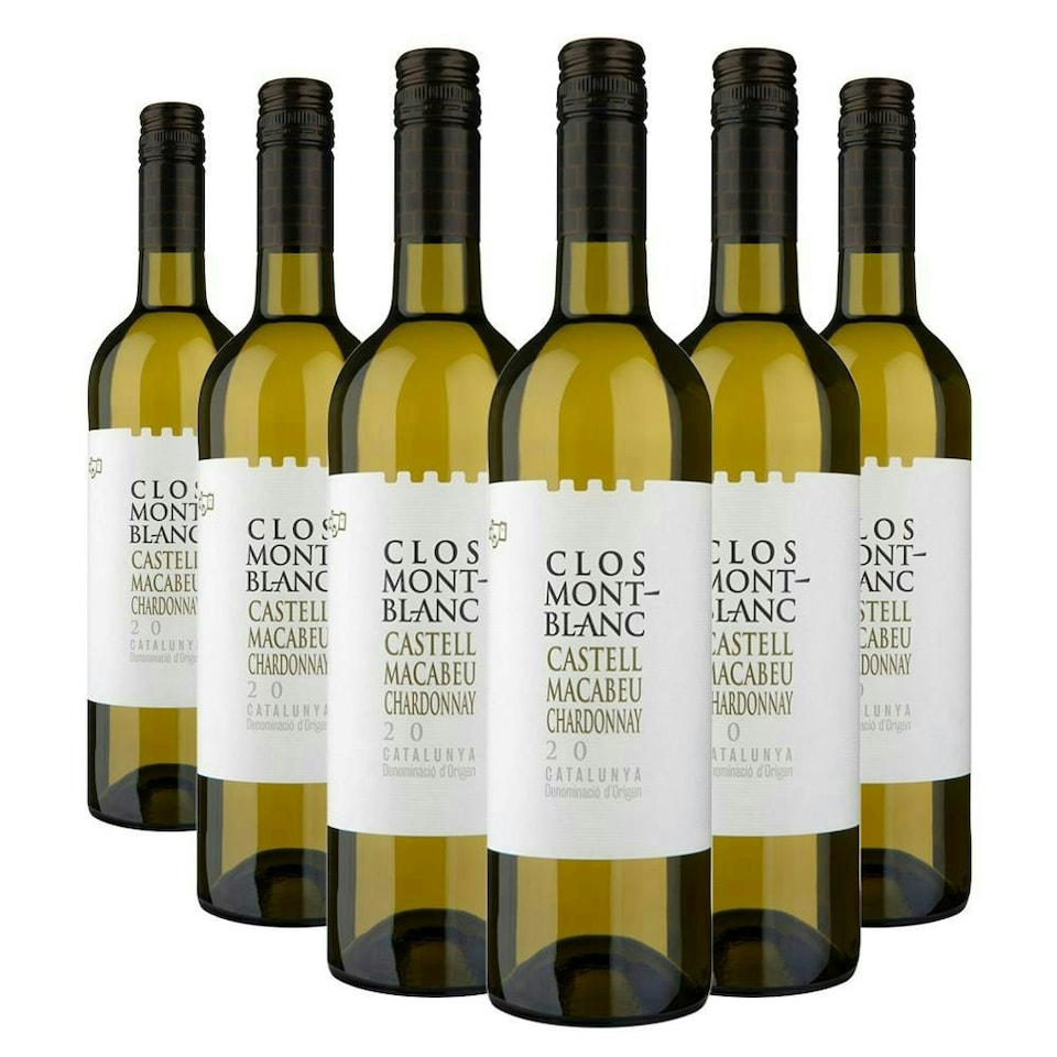 Case of 6 Clos Montblanc Castell Macabeu Chardonnay 75cl White Wine