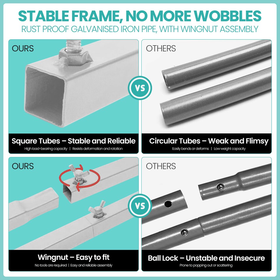 image 1 of 3x6m Silver Modular Rectangular Backdrop Stand Kit with Metal Frame - 3 Base, 10 Pipes
