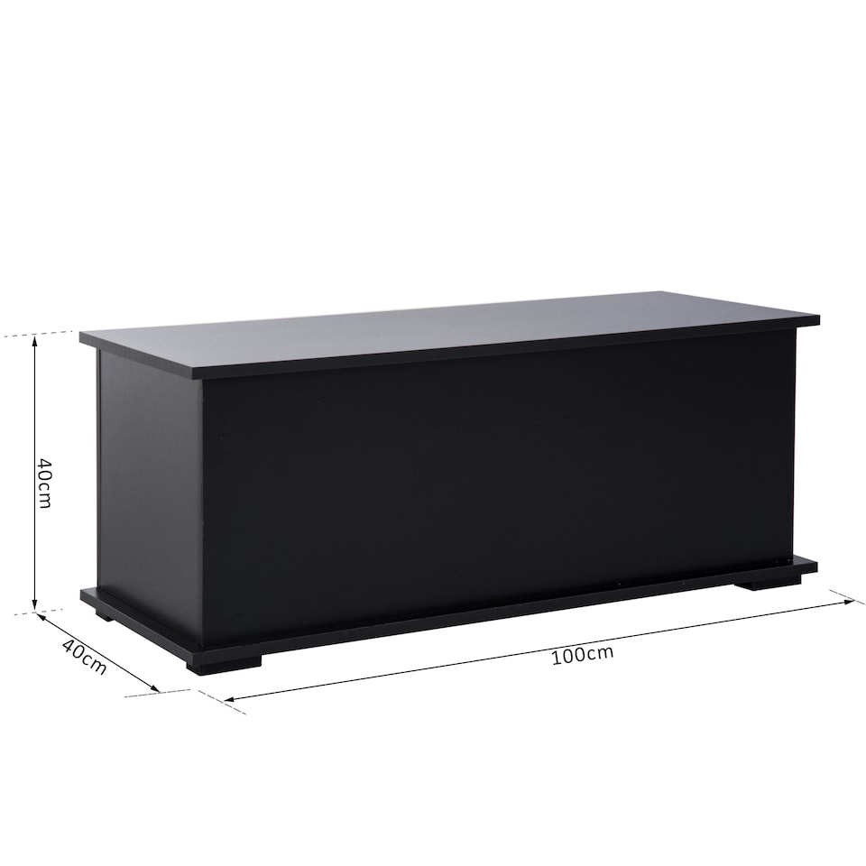 image 1 of HOMCOM Storage Chest With Lid, 113L Storage Box, Black