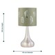 image 4 of Romana - Brushed Chrome Touch Table Lamp with Sage Green Fern Shade Silver | Green