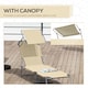 image 5 of Outsunny Outdoor Foldable Sun Lounger, 4 Level Adjustable Backrest Reclining Sun Lounger Chair with Angle Adjust Sun Shade Awning for Beach, Garden, Patio, Beige