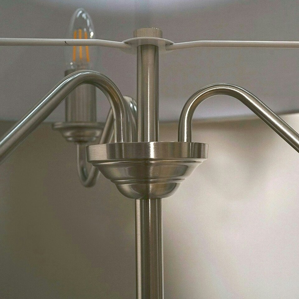 image 1 of ValueLights Rocha 3 Way Chrome Brushed Floor Lamp
