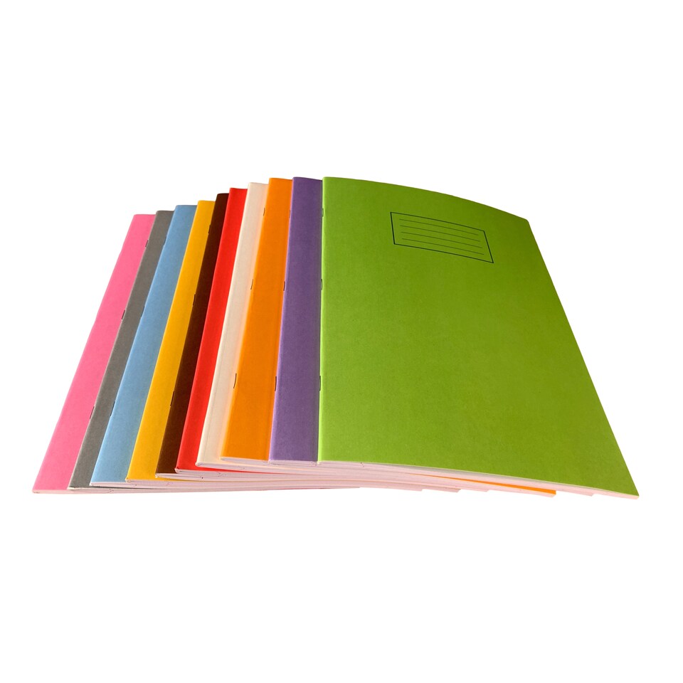 image 1 of Pack of 10 Janrax A4 Pink 80 Pages Feint and Ruled Exercise Books
