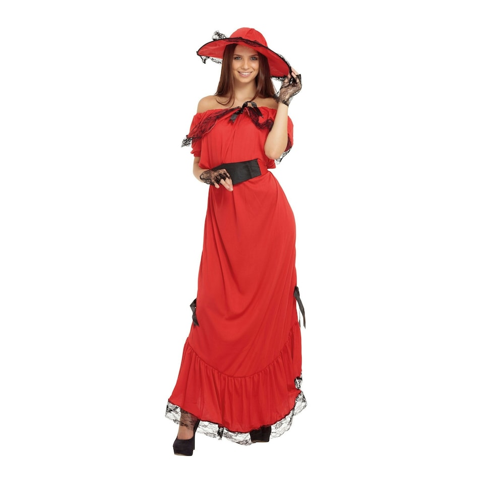 Bristol Novelty Womens/Ladies Scarlett Costume - Red/Black - One Size One Size