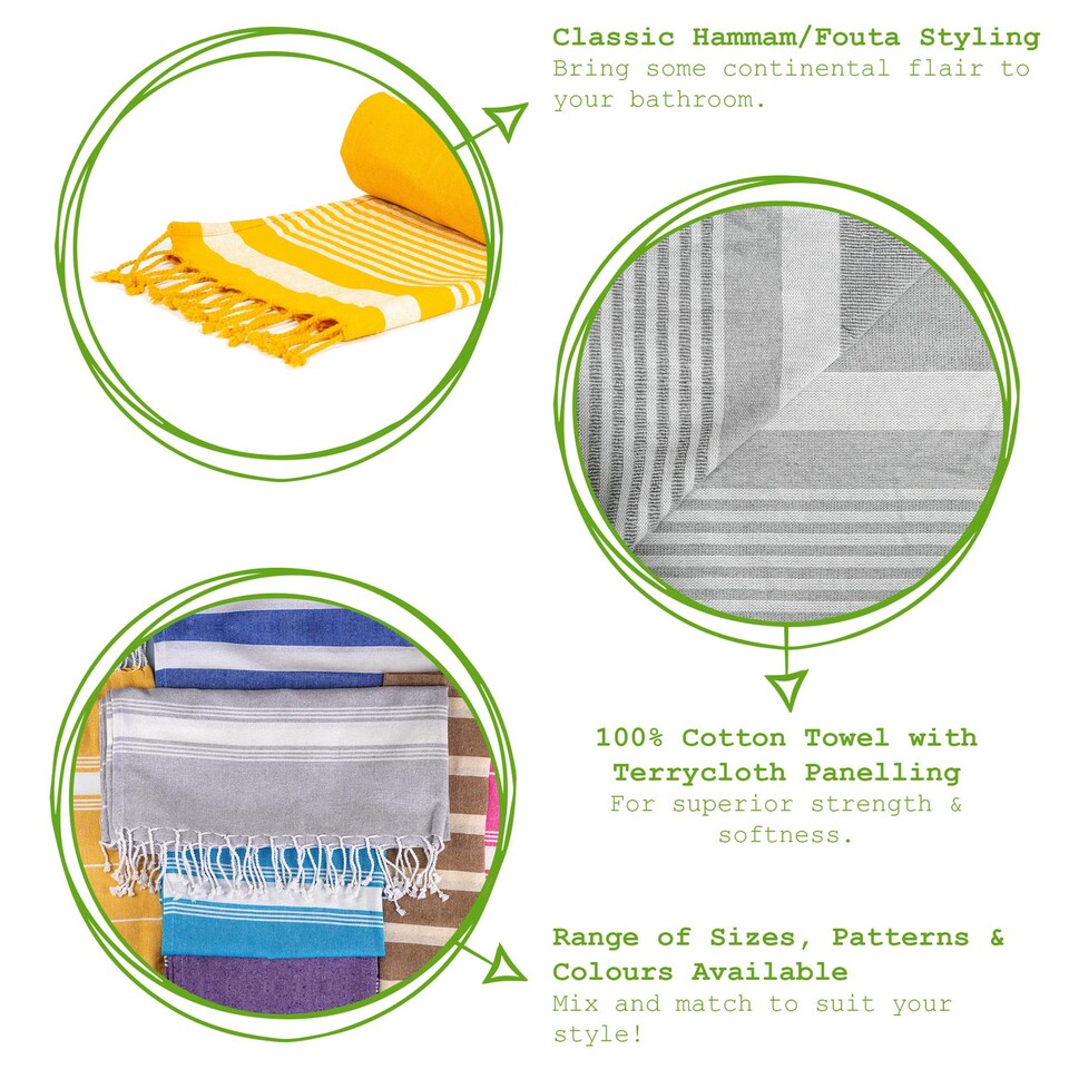 image 1 of Nicola Spring Deluxe Turkish Cotton Bath Towel - 162 x 90cm - Yellow | Yellow | Yellow