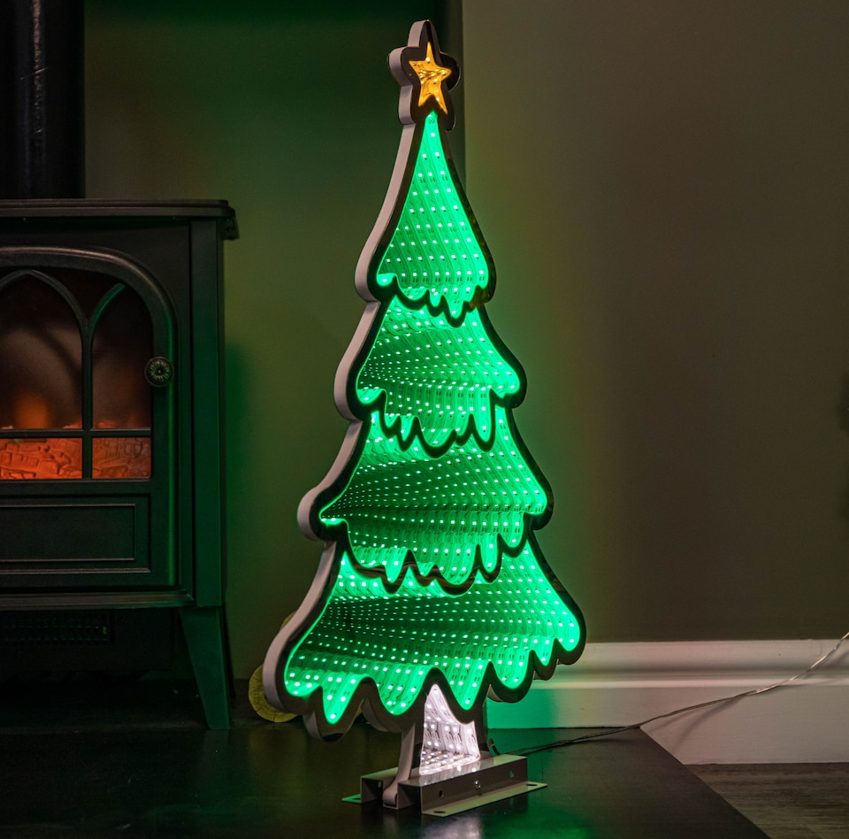 image 1 of 60cm Infinity Standing Christmas Tree on Metal Base with Green LEDs