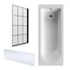 image 1 of Round Bathtub, Front Panel and Bath Screen - Black Framed White