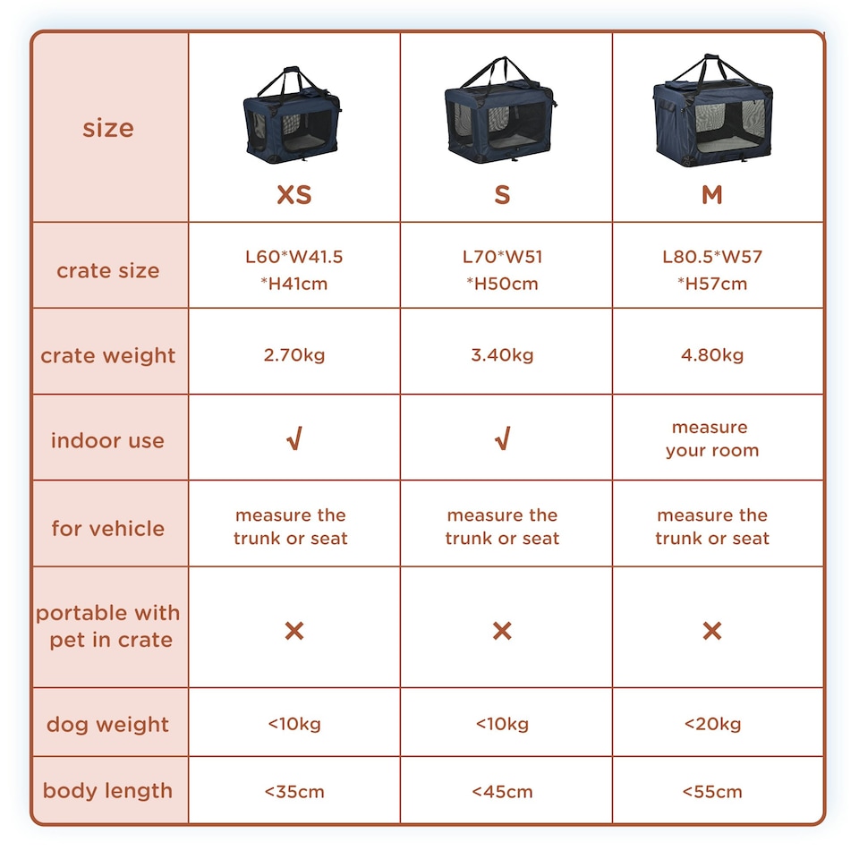 image 1 of PawHut Folding Pet Carrier Bag House W/ Cushion Storage, Dark Blue 70x51x50cm