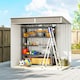 image 8 of Outsunny 6.5x4FT Garden Shed Lockable Metal Tool Shed Light Grey Wood Effect 