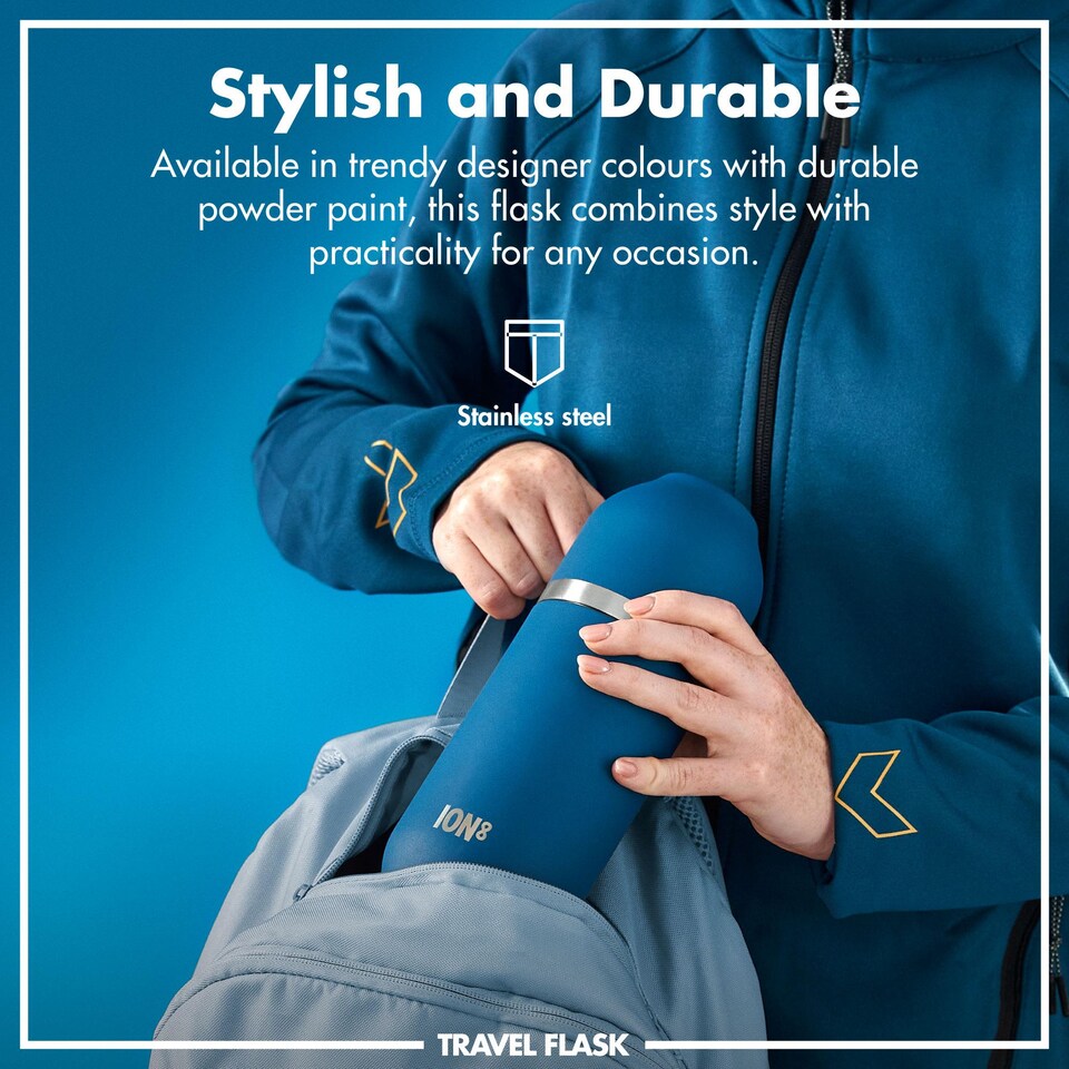 image 1 of Luma Flask & Mug, Vacuum Insulated, 700ml (24oz) | Blue | Deep Teal | One Size