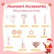 image 6 of COSTWAY 2-in-1 Kids Vanity Set Makeup Table & Chair Set